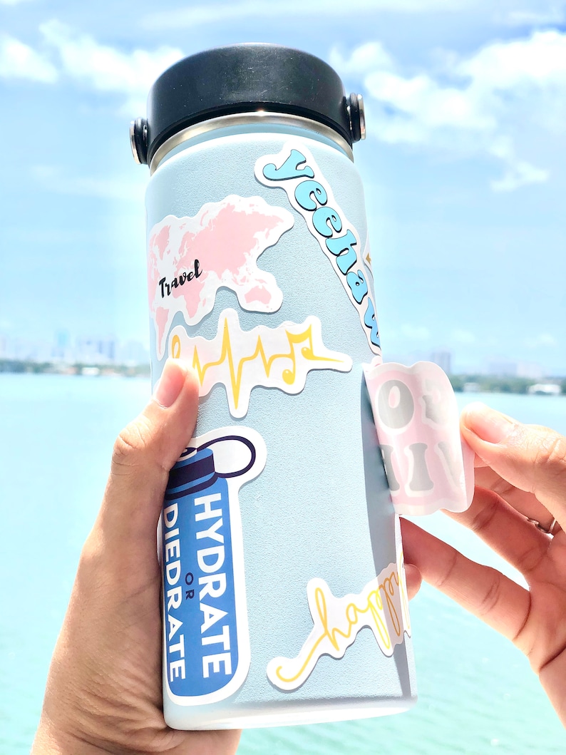 100 Water Bottle stickers multicolor Vsco Stickers Cute Etsy