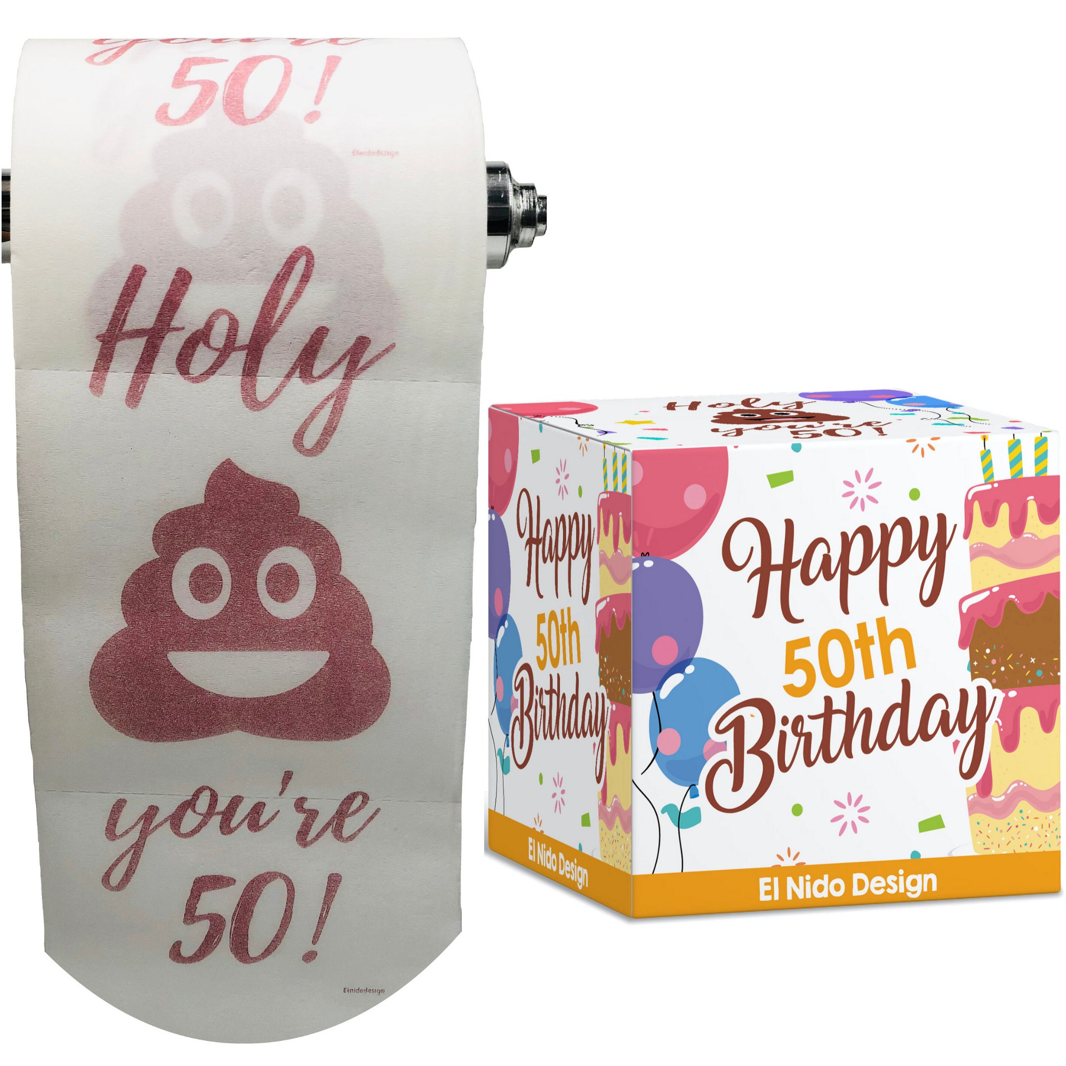 50th Birthday Gifts for Men and Women - Happy Prank Toilet Paper