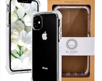 iPhone 11 Case – Clear Back, White Bumper, Shockproof Protection