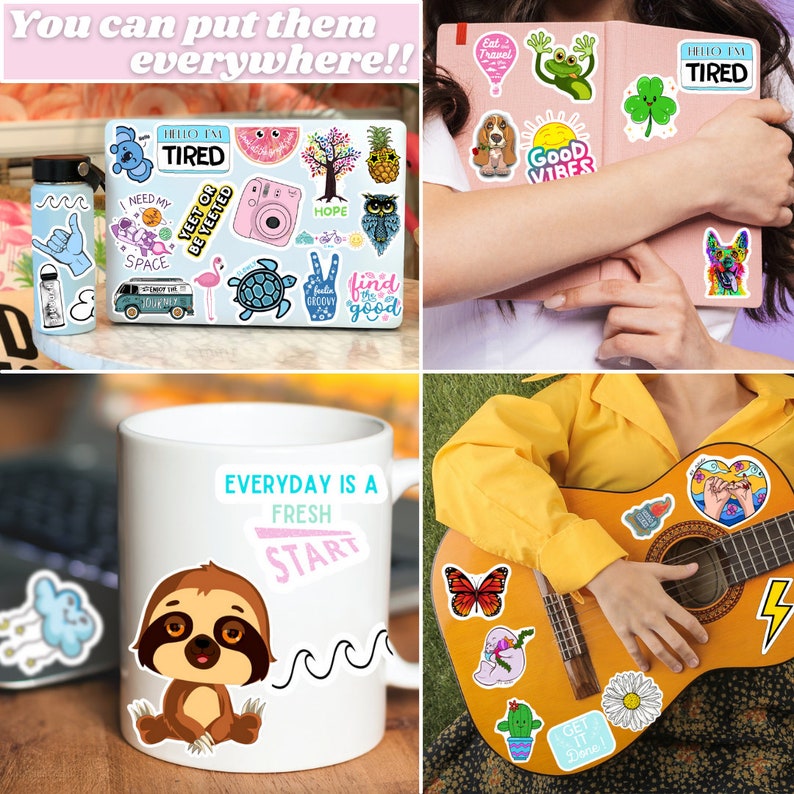 310 Random Sticker Pack Laptop Stickers Cute Stickers Vinyl Etsy