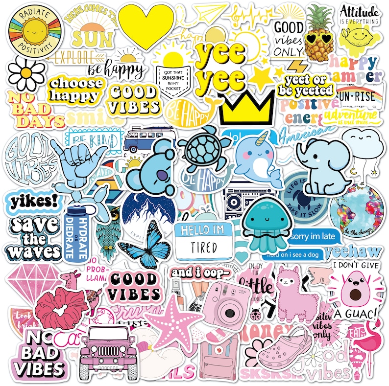 100 Pack  Multicolor  Vsco Stickers  I Cute Stickers  