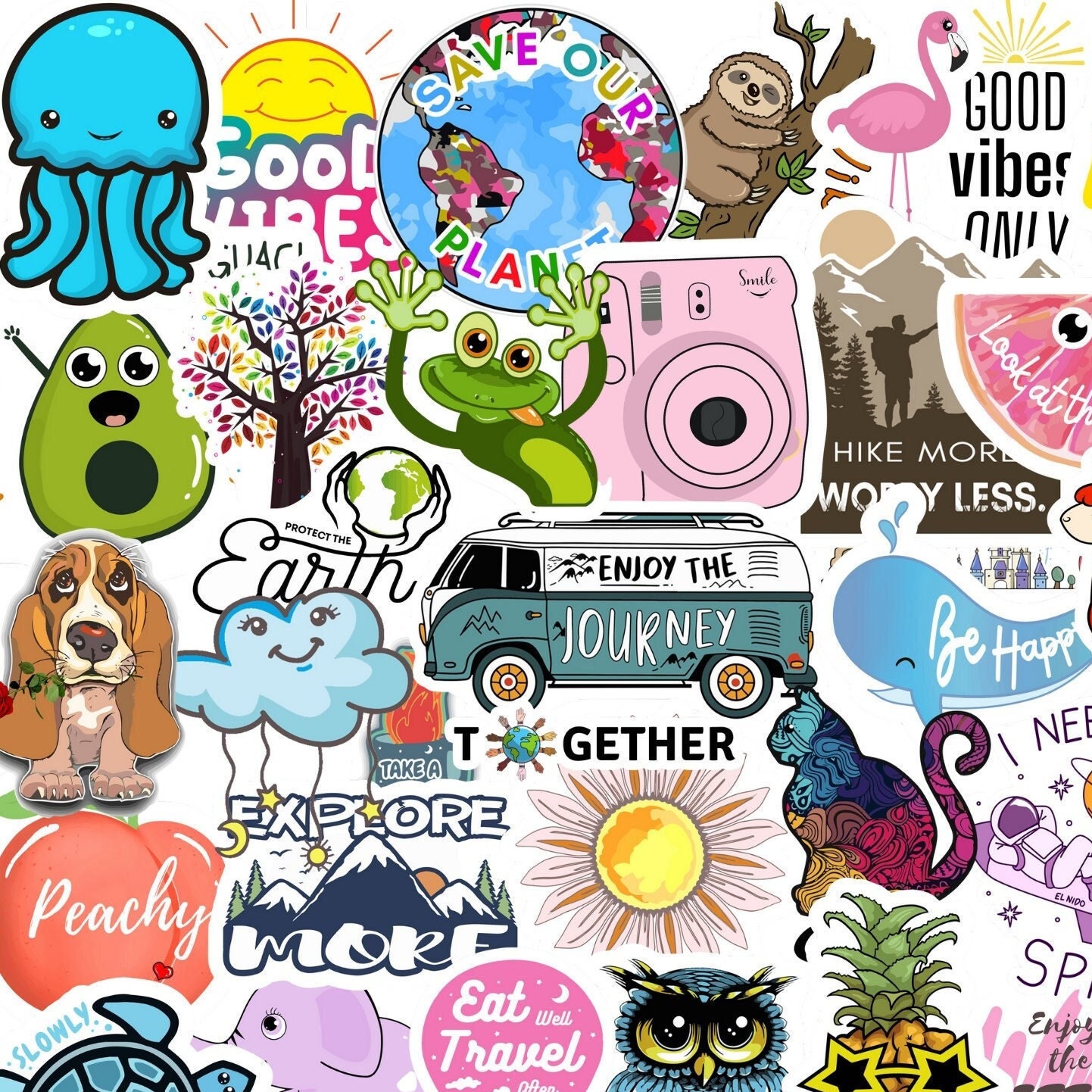 El Nido 100 Pink Stickers, Aesthetic Stickers, Cute Stickers, Laptop Stickers, Vinyl Stickers, Stickers for Water Bottles, Waterproof Stickers for