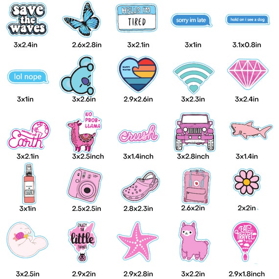 310 Pack Stickers for Water Bottles Cute Vsco Vinyl Aesthetic Waterproof Stickers Laptop Helmet Computer Stickers for Teens Kids Girls