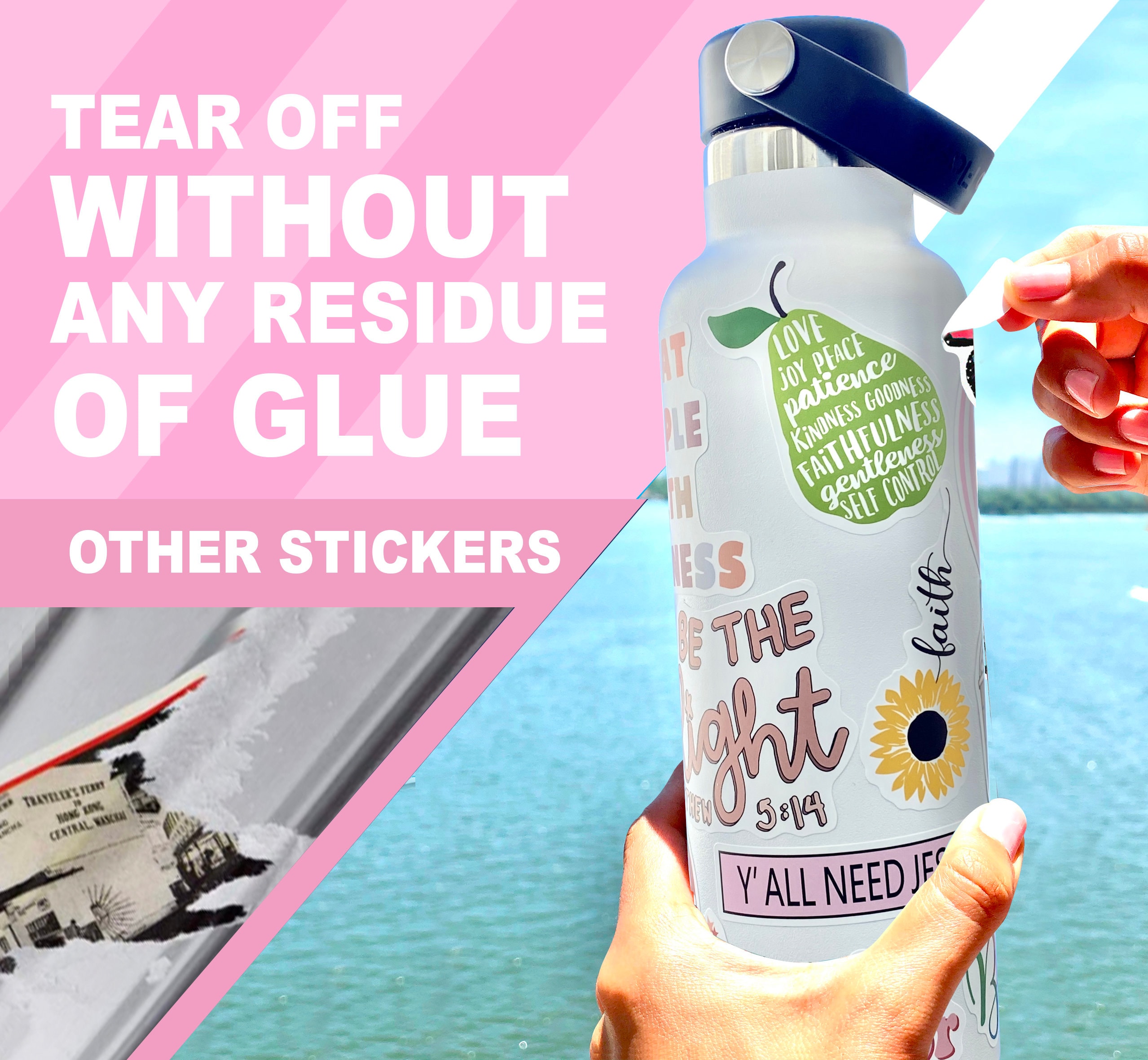 100 Pack Inspiring Christian Stickers for Water Bottles, Laptops