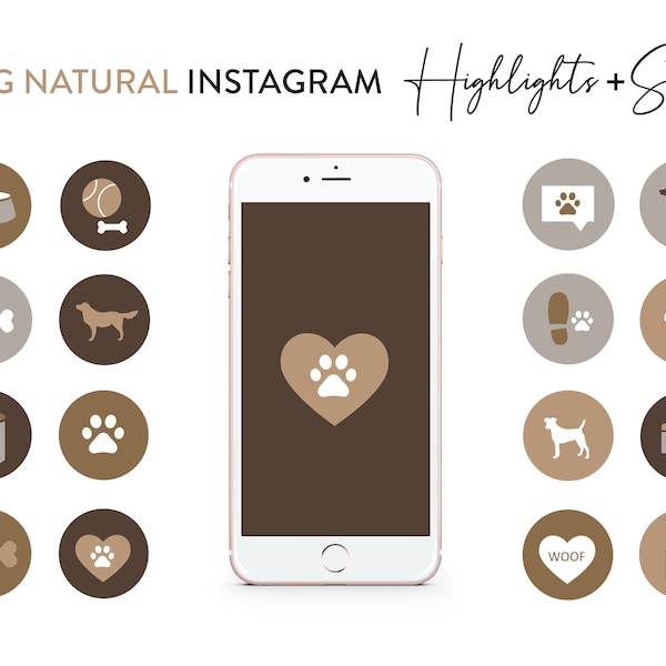 Dog Instagram Story Highlight  natural Cover Icons - Dog Icons bundle natural colors - dog instagram outdoor icons
