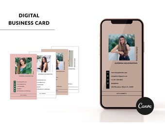 Iphone Business Card Template | Modern Business Card for Realtor | Photographer Business Card Template | Canva Business Card Template