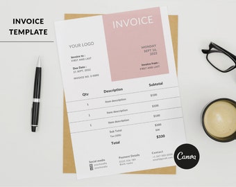Modern Editable Invoice | Printable Invoice Form | Editable Business Invoice | Billing Form Template | Small business invoice template