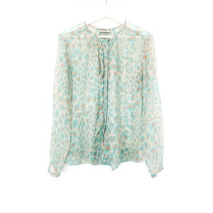 Vintage BY MALENE BIRGER Leopard Print Sheer Blouse - Size Medium