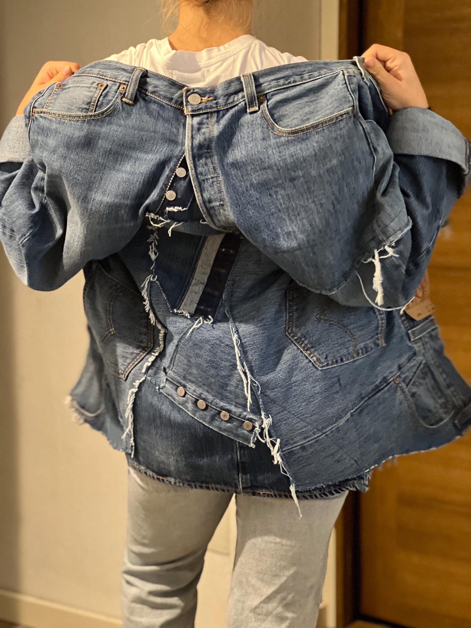 Blue Reworked Denim Jacket
