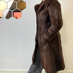 Vintage Norwegian Real Fur Suede Coat: Women's Retro Overcoat (S/M) image 10
