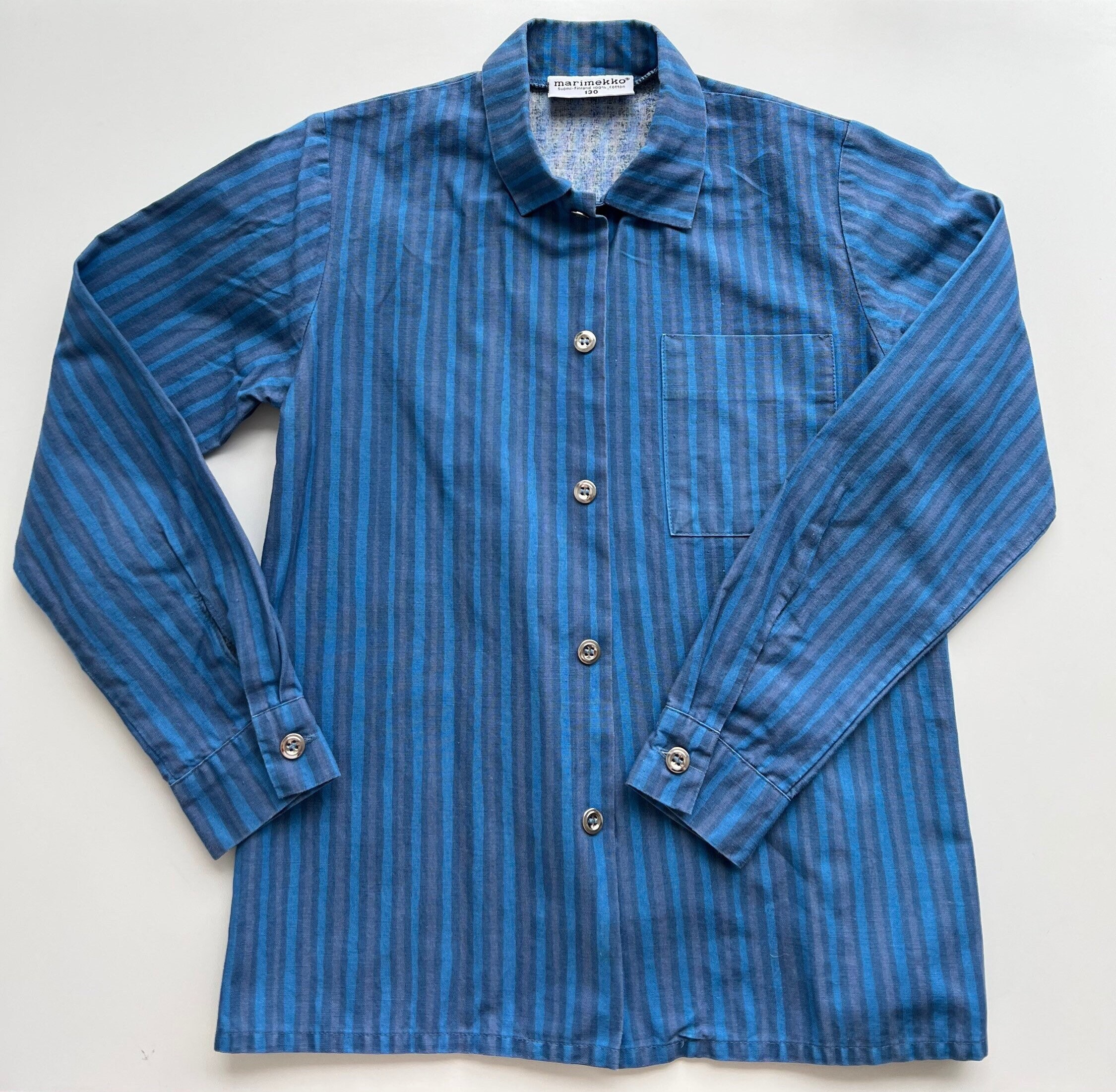 MARIMEKKO Vintage Kids Shirt Jokapoika Long Sleeve Blue MARIMEKKO Vintage Kids Shirt Jokapoika Long Sleeve Blue