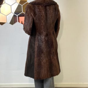 Vintage Norwegian Real Fur Suede Coat: Women's Retro Overcoat (S/M) image 7