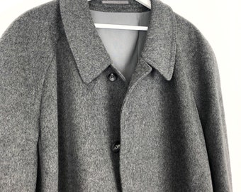 Vintage Tyroler Loden Wool Overcoat: PISCHL Austrian Grey Coat (Size 2XL)