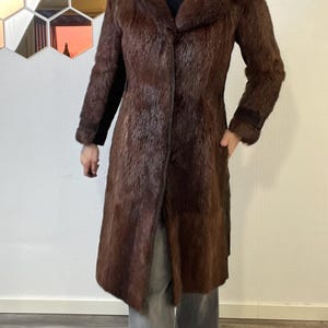 Vintage Norwegian Real Fur Suede Coat: Women's Retro Overcoat (S/M) image 11