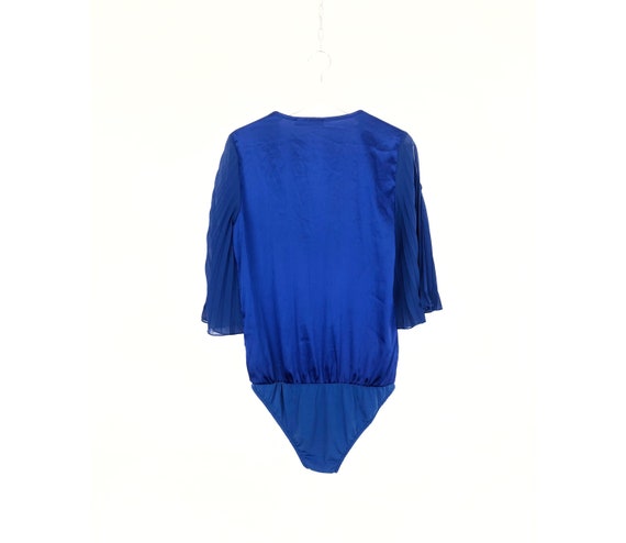 Italian vintage top royal blue bodysuit for women… - image 4