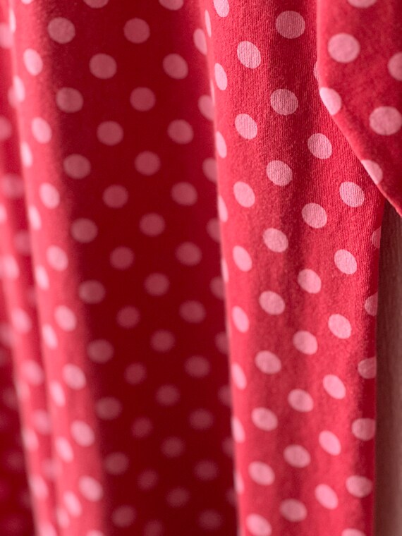 MARIMEKKO vintage top shirt red and pink polka do… - image 3