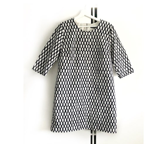 MARIMEKKO vintage black and white print dress for