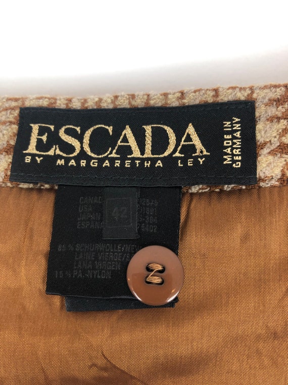 ESCADA vintage brown beige pencil skirt size m l … - image 4