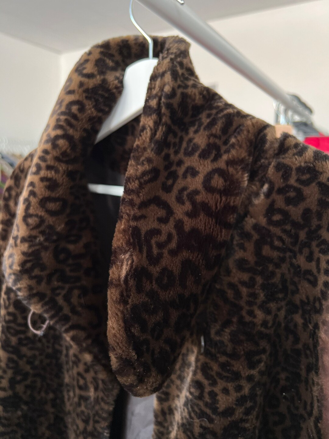 Vintage Leopard Print Coat Faux Fur Winter Size F 42 E 44 - Etsy New