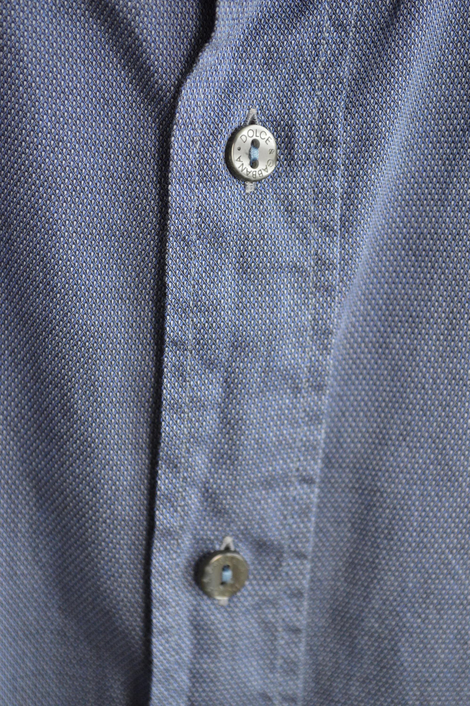 Dolce Gabbana Shirt Vintage Button up Long Sleeve Blue Shirt