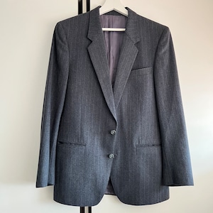 YVES SAINT LAURENT vintage wool high fashion striped jacket blazer for size m, us 8, uk 10, eu 38
