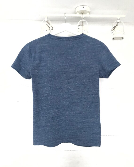 RALPH LAUREN Vintage Blue Tshirt Embroidered Logo Size Xs