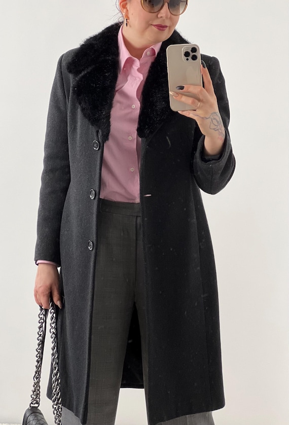 Manteau En Fausse Fourrure Noir - Taille M/L, Neuf Sans étiquettes, Coupe Régulière Femme
