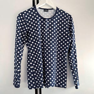 Vintage MARIMEKKO Polka Dot Top: Scandinavian Cotton Jumper, Size M