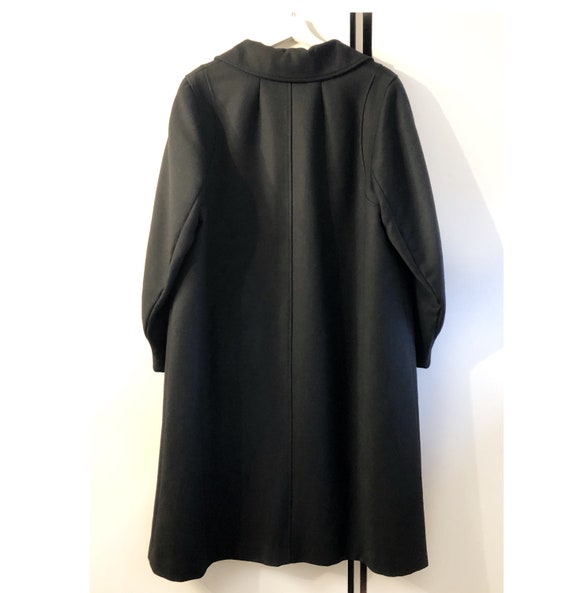 Vintage oversized coat long black pocketed wool o… - image 4