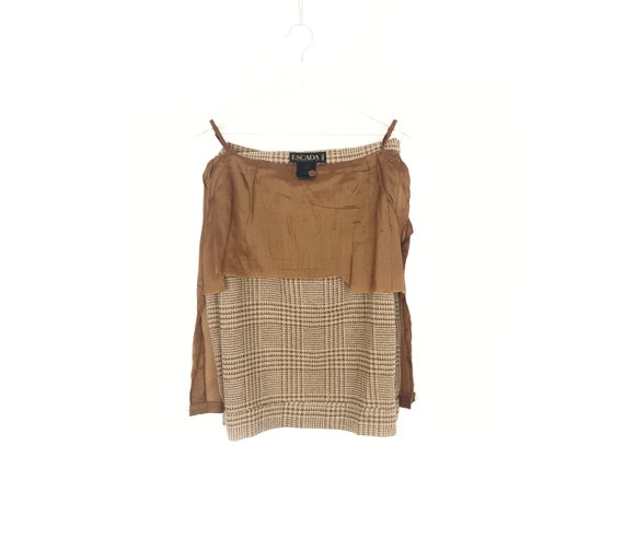ESCADA vintage brown beige pencil skirt size m l … - image 9