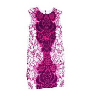 Vintage MARIMEKKO Cotton Dress: Pink Purple Floral Print, Size S