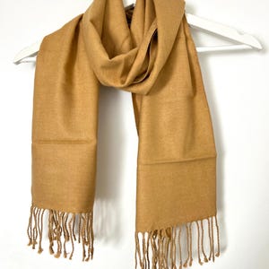Vintage brown silk scarf, unisex long scarves