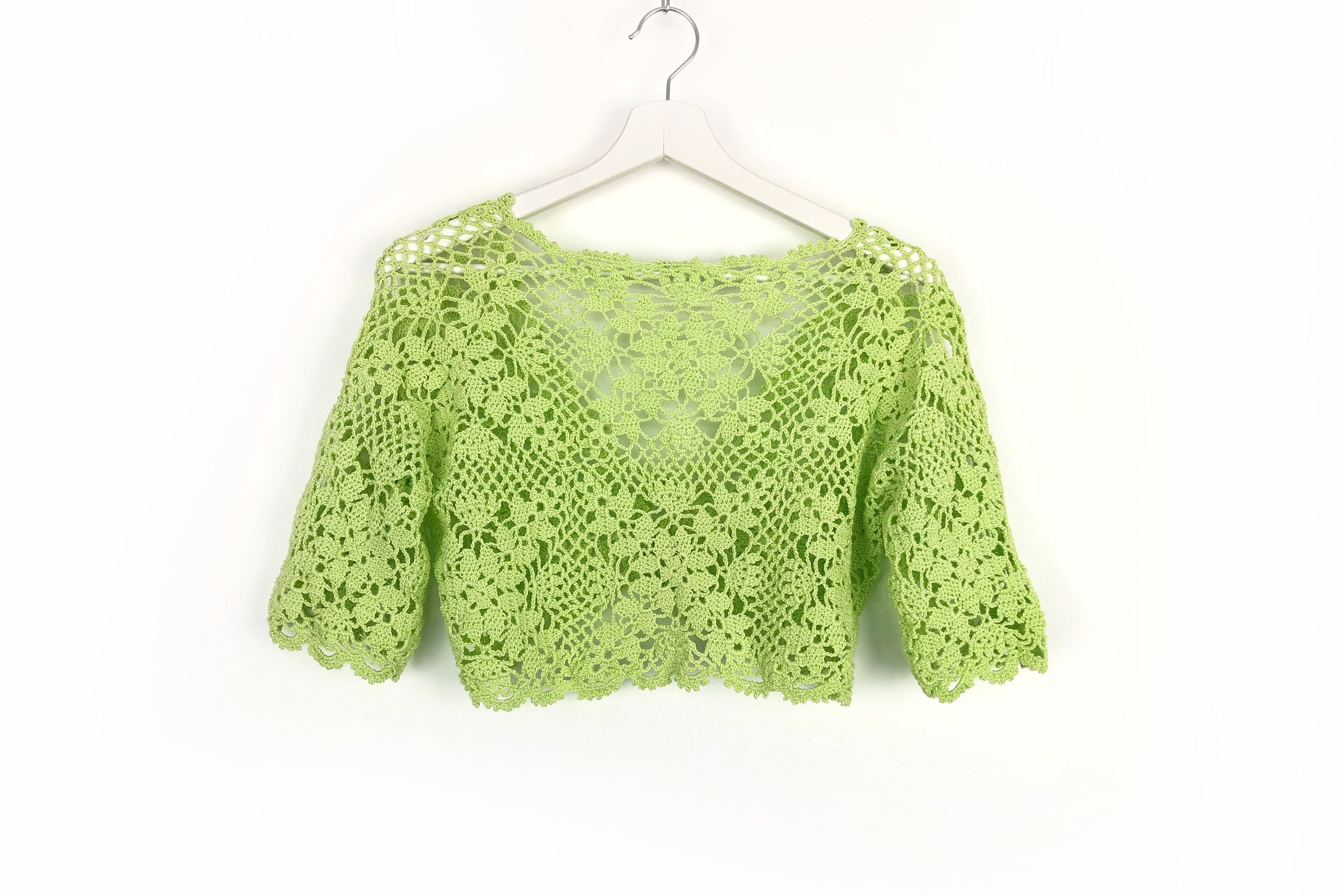 Green Sequin Crochet Bolero (Medium)  main image 1