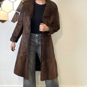 Vintage Norwegian Real Fur Suede Coat: Women's Retro Overcoat (S/M) image 9