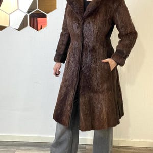 Vintage Norwegian Real Fur Suede Coat: Women's Retro Overcoat (S/M) image 8