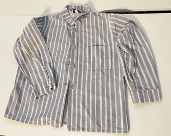 MARIMEKKO vintage kids shirt Jokapoika long sleeve grey white striped blouse children 8 years size up to 130 cm