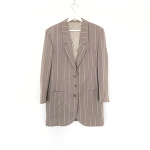 Vintage Italian Pinstripe Blazer, Oversize Button-Up Jacket, size M