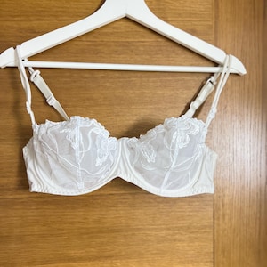 AUBADE vintage bra black lace cherry bras French lingerie romantic underwear y2k top, cup size D, fr 95, eu 80, us/uk 36