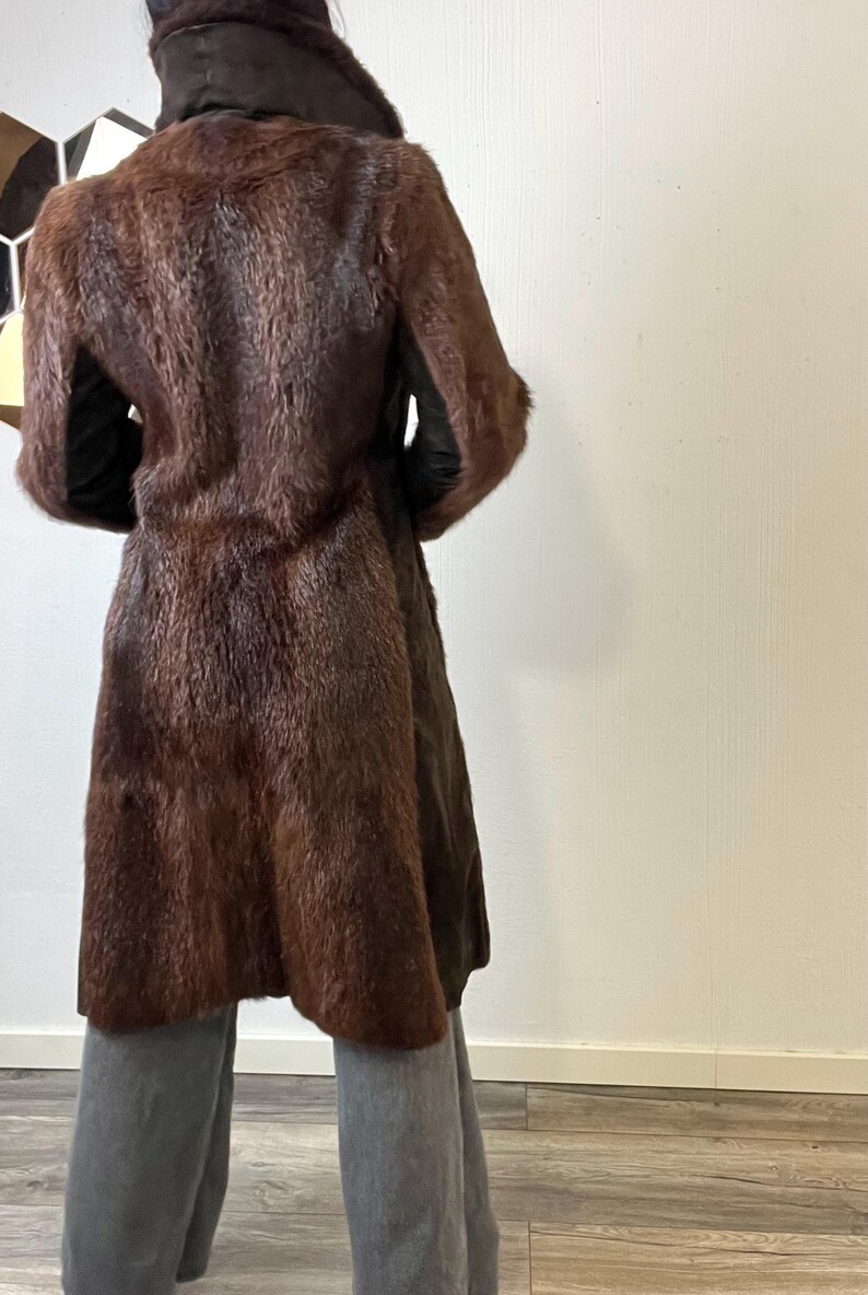 Vintage Norwegian Real Fur Suede Coat: Women's Retro Overcoat (S/M) image 12
