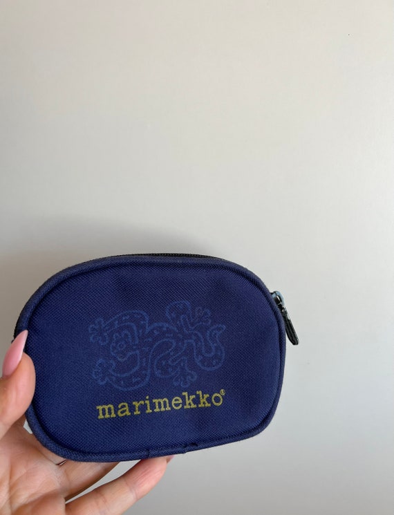 MARIMEKKO vintage pouch, navy blue cards coin pur… - image 3