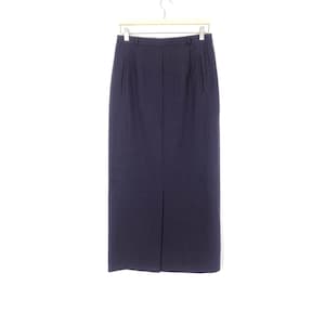 Vintage long skirt for women ankle length  purple pocketed lined front back slit straight skirts size gb 12, us 10, can 8, d 38, f 40, i 44