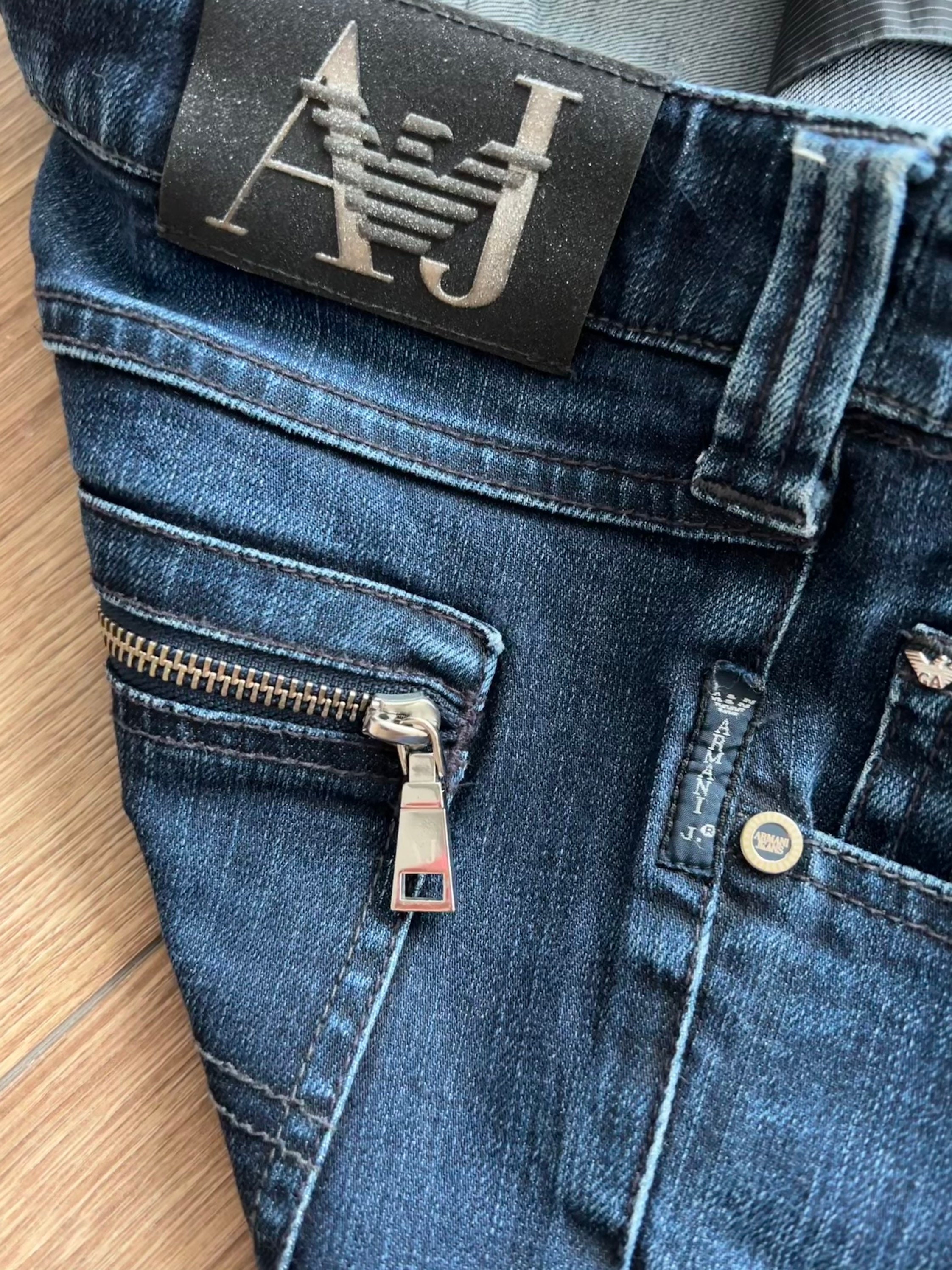 ARMANI Jeans Vintage Blue Denim Pants, Low Waist, Regular