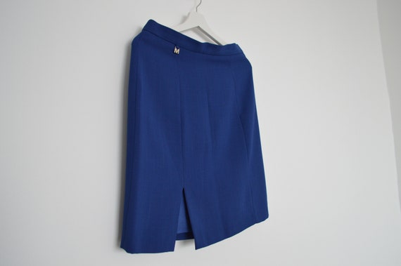 French vintage blazer skirt set, blue long sleeve… - image 4