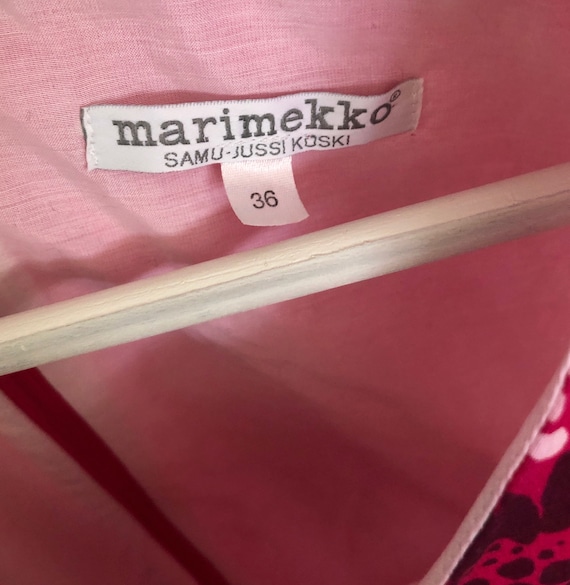 MARIMEKKO vintage sleeveless cotton white pink pu… - image 3