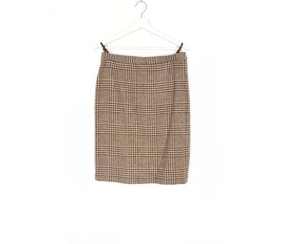 ESCADA vintage brown beige pencil skirt size m l … - image 1