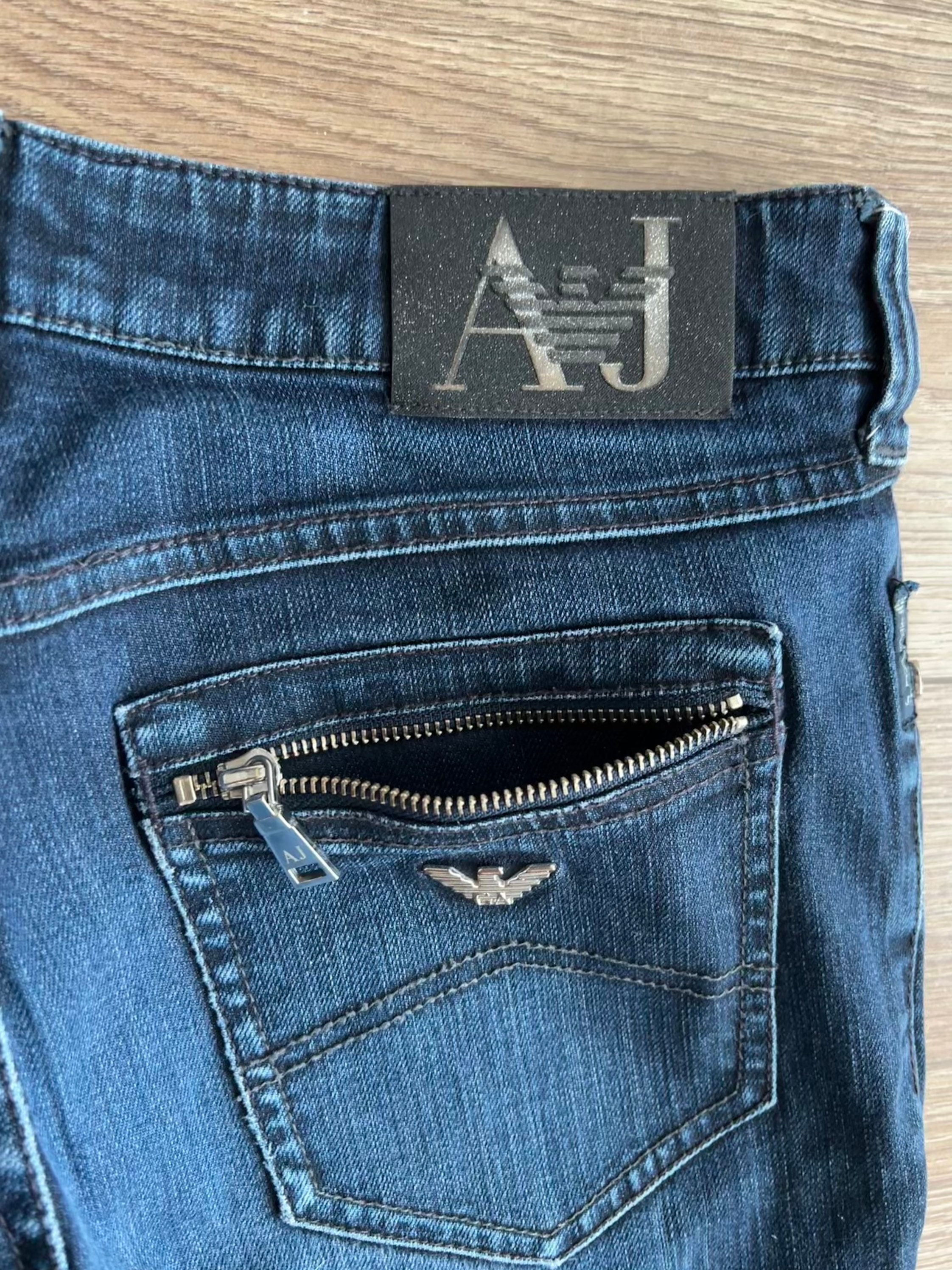 ARMANI Jeans Vintage Blue Denim Pants, Low Waist, Regular