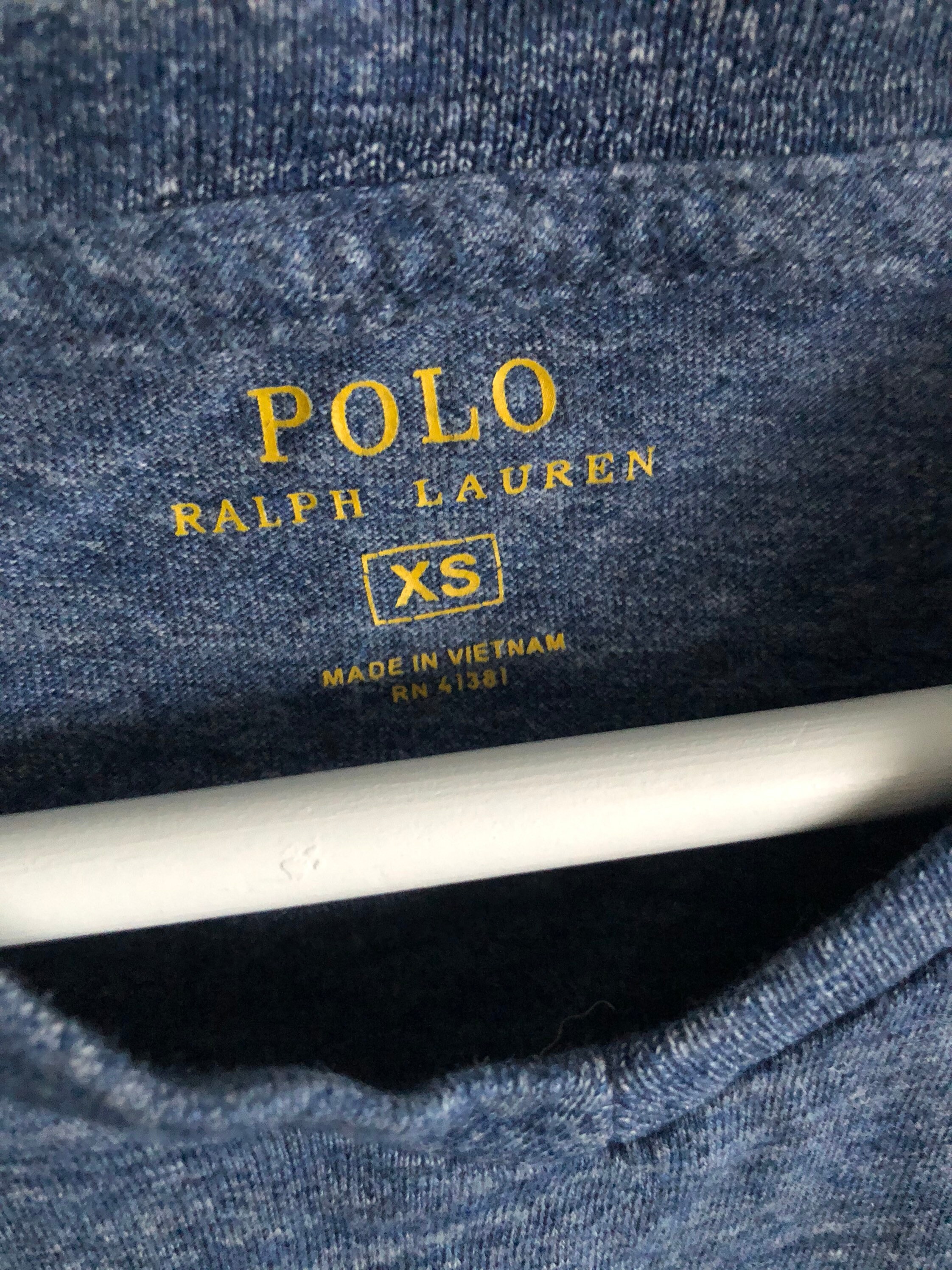 RALPH LAUREN Vintage Blue Tshirt Embroidered Logo Size Xs