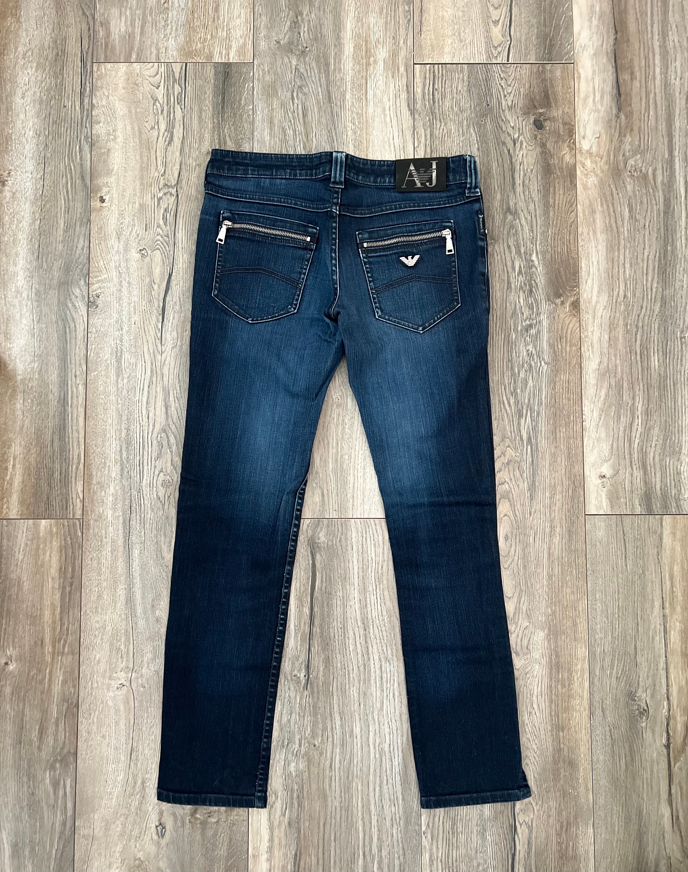 ARMANI Jeans Vintage Blue Denim Pants, Low Waist, Regular ARMANI Jeans Vintage Blue Denim Pants, Low Waist, Regular