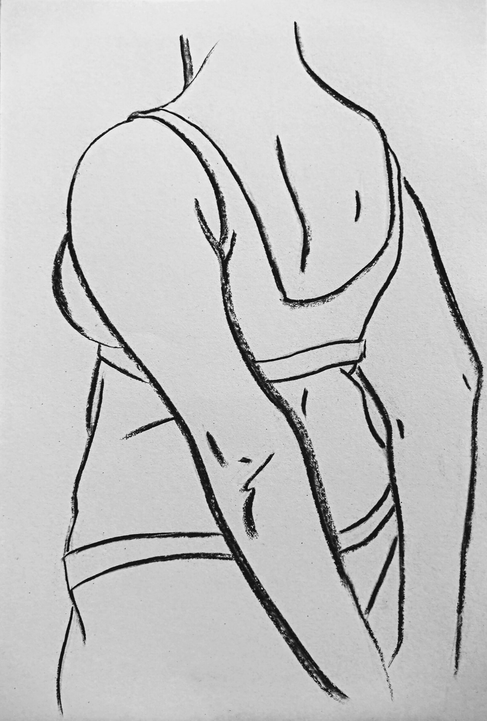 Figure 3 in Charcoal Fine Line Body Positive Figure Study Etsy