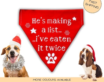 Personalised Dog Christmas Bandana | Christmas Dog Bandana, Dog Christmas Gift | Customise Christmas dog bandana for dogs Christmas present